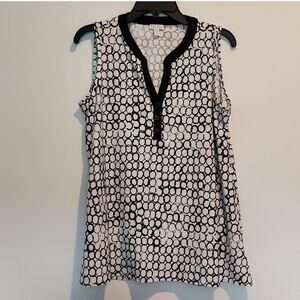 SPENSE Women's Black/White Sleeveless Tunic Size L, Armpit-Armpit 20", Worn once